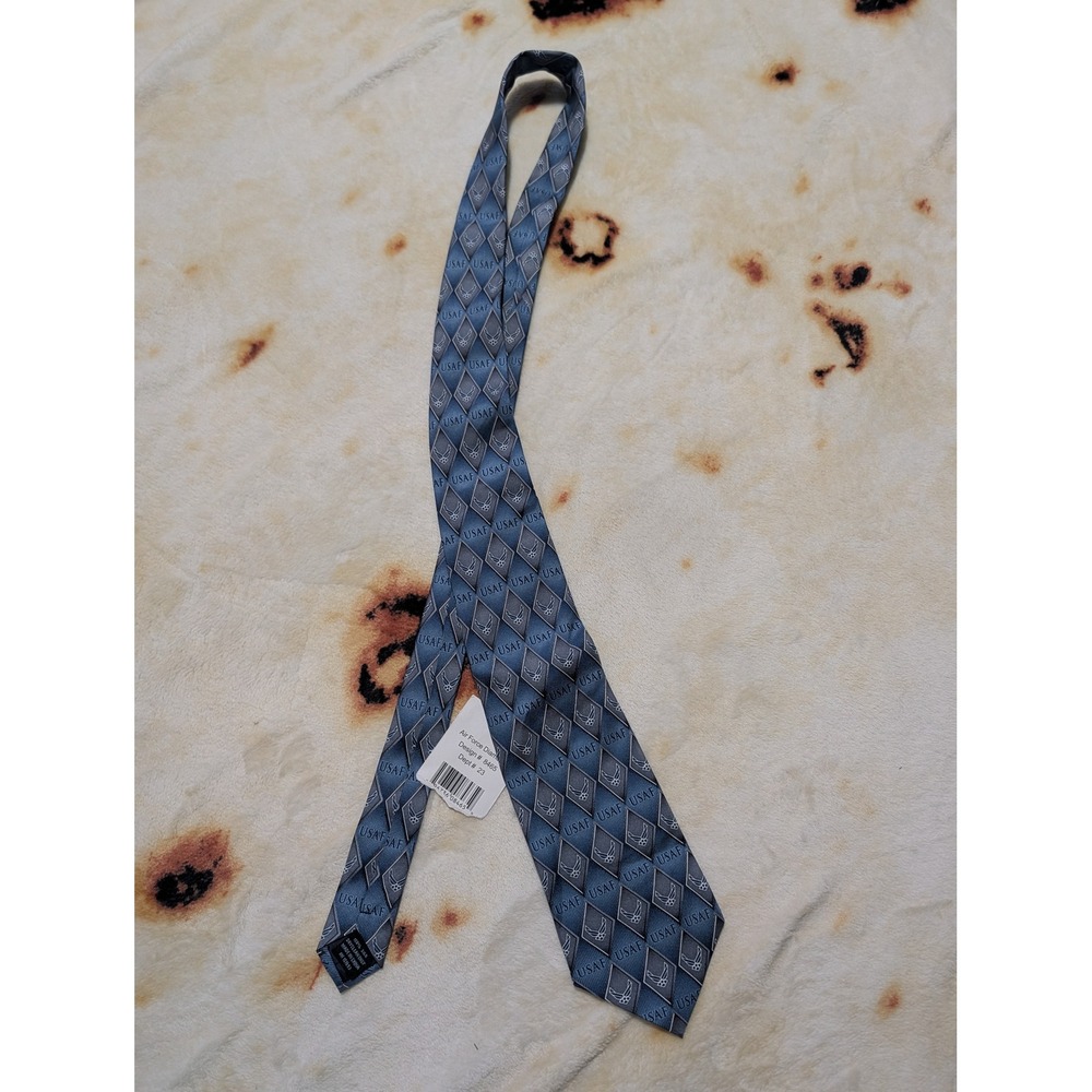 Eagle Neckwear US Air Force‎ Silk Tie Blue Grey Diamond USAF Wing Logo 8465 NEW